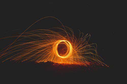 Circle of glowing sparks